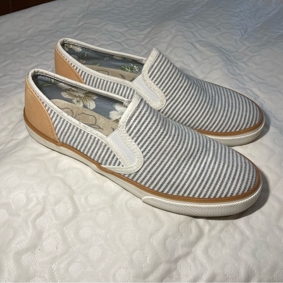 Margartiaville Sailor Sneakers Blue Striped Canvas Slip On Shoes Loafers 8.5 - Picture 1 of 9